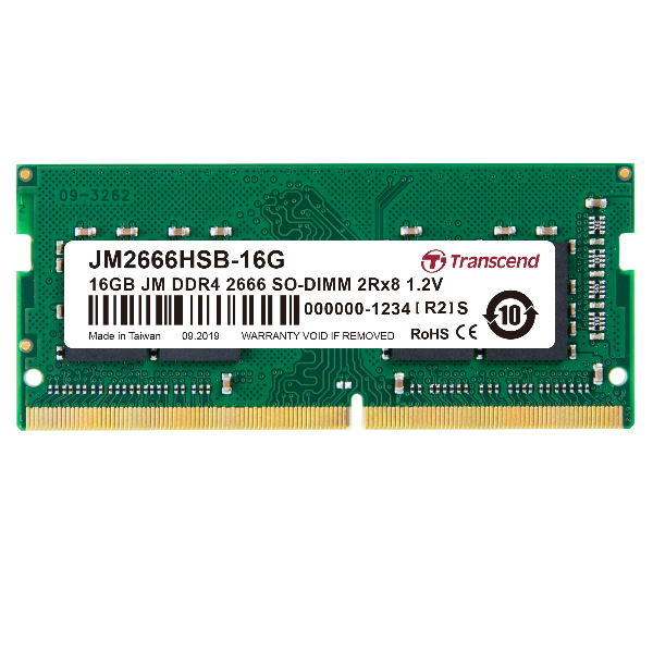 Transcend 16GB DDR4 2666MHZ SO-DIMM 2RX8
